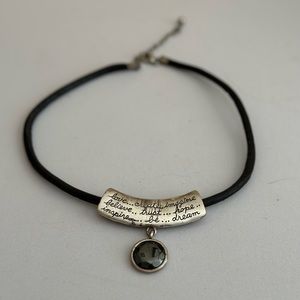 Necklace With Slide Pendant and Hanging Marcasite Charm
